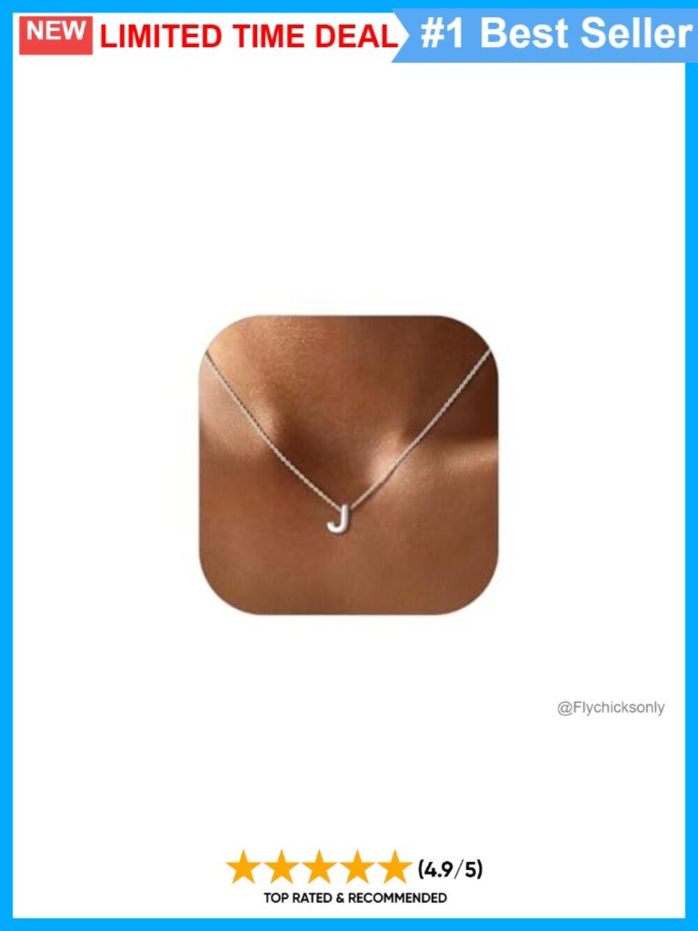 925 Sterling Silver Initial J Pendant Necklace Dainty Letter Jewelry Gift